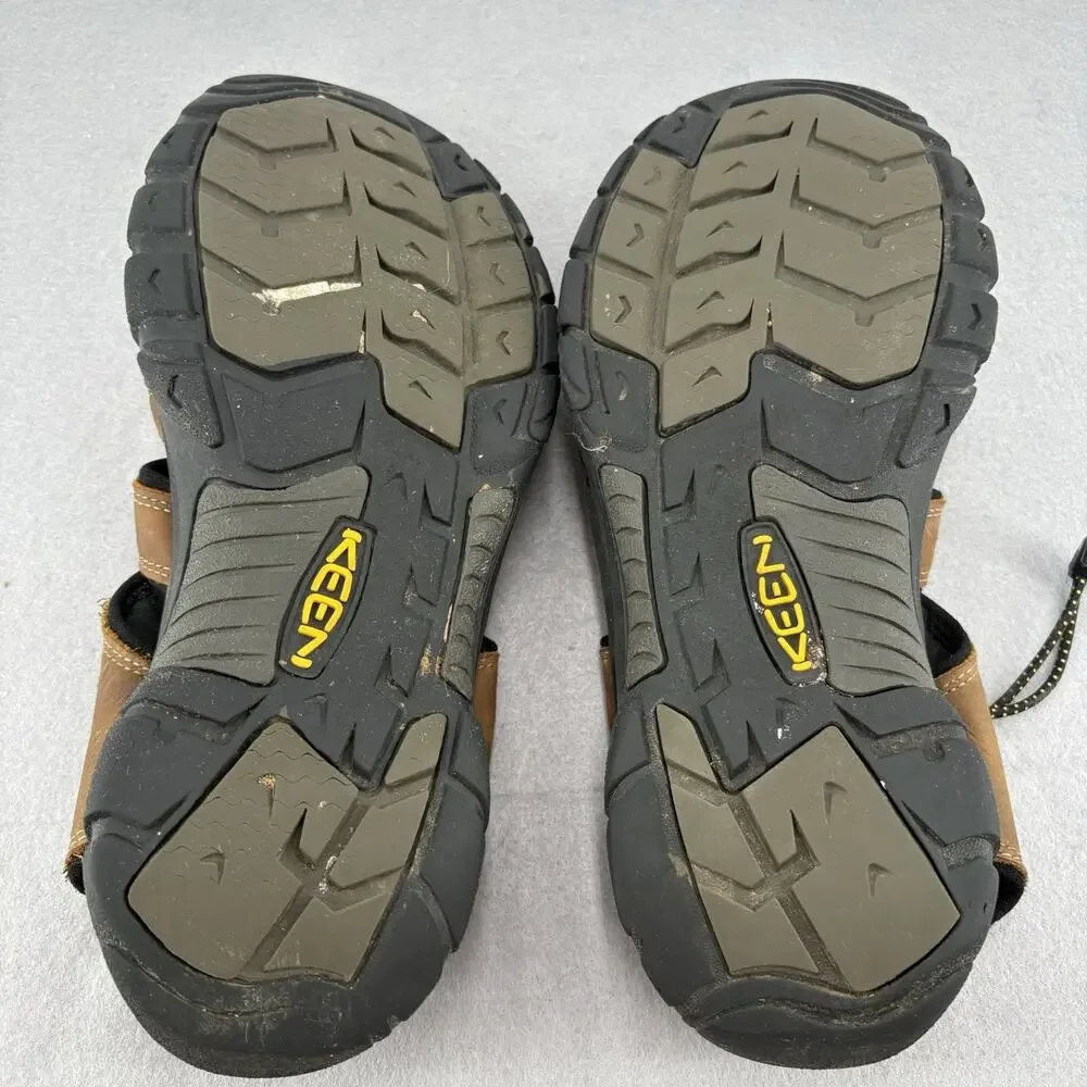 KEEN Newport Bison Brown Leather Waterproof Hiking Sandals Mens Sz 12.5 1001870
